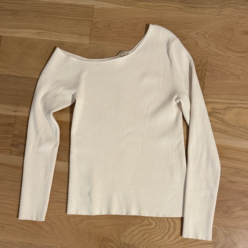 Lapointe one shoulder ribbed sweater